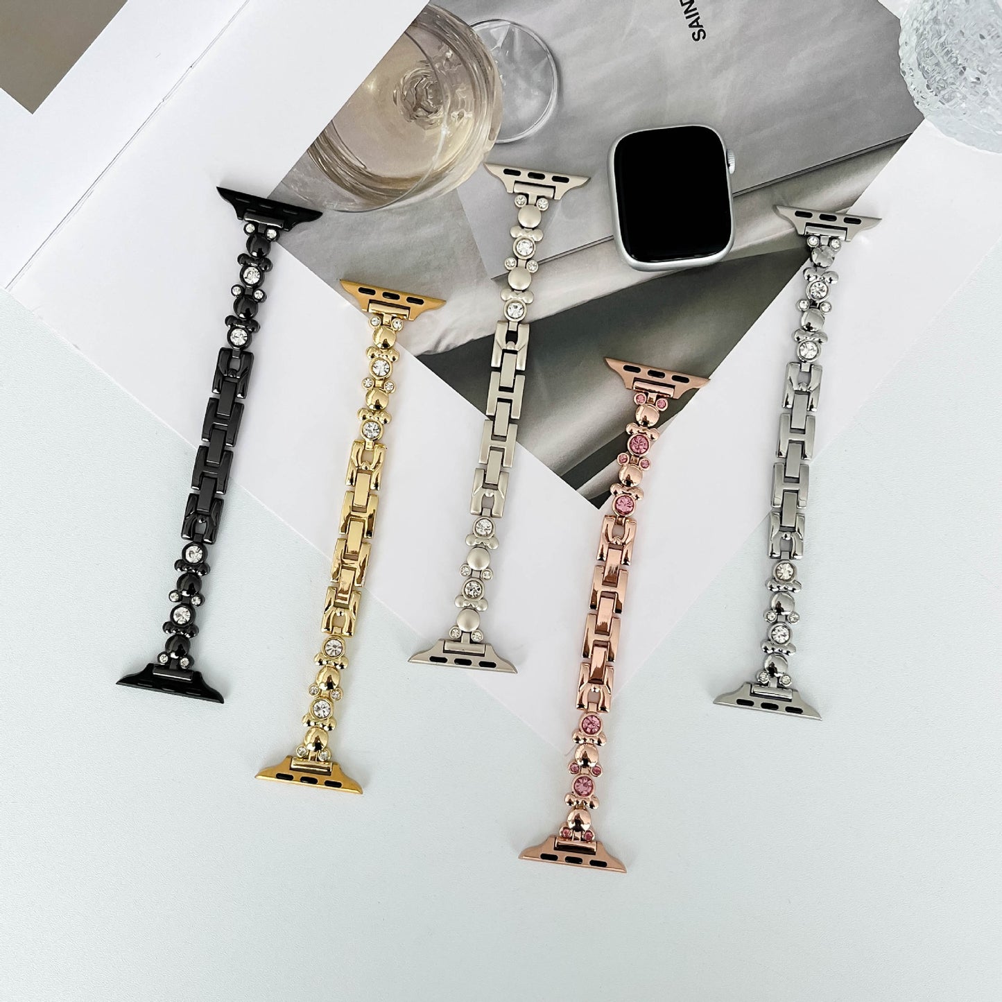 New creative bear metal chain watch strap