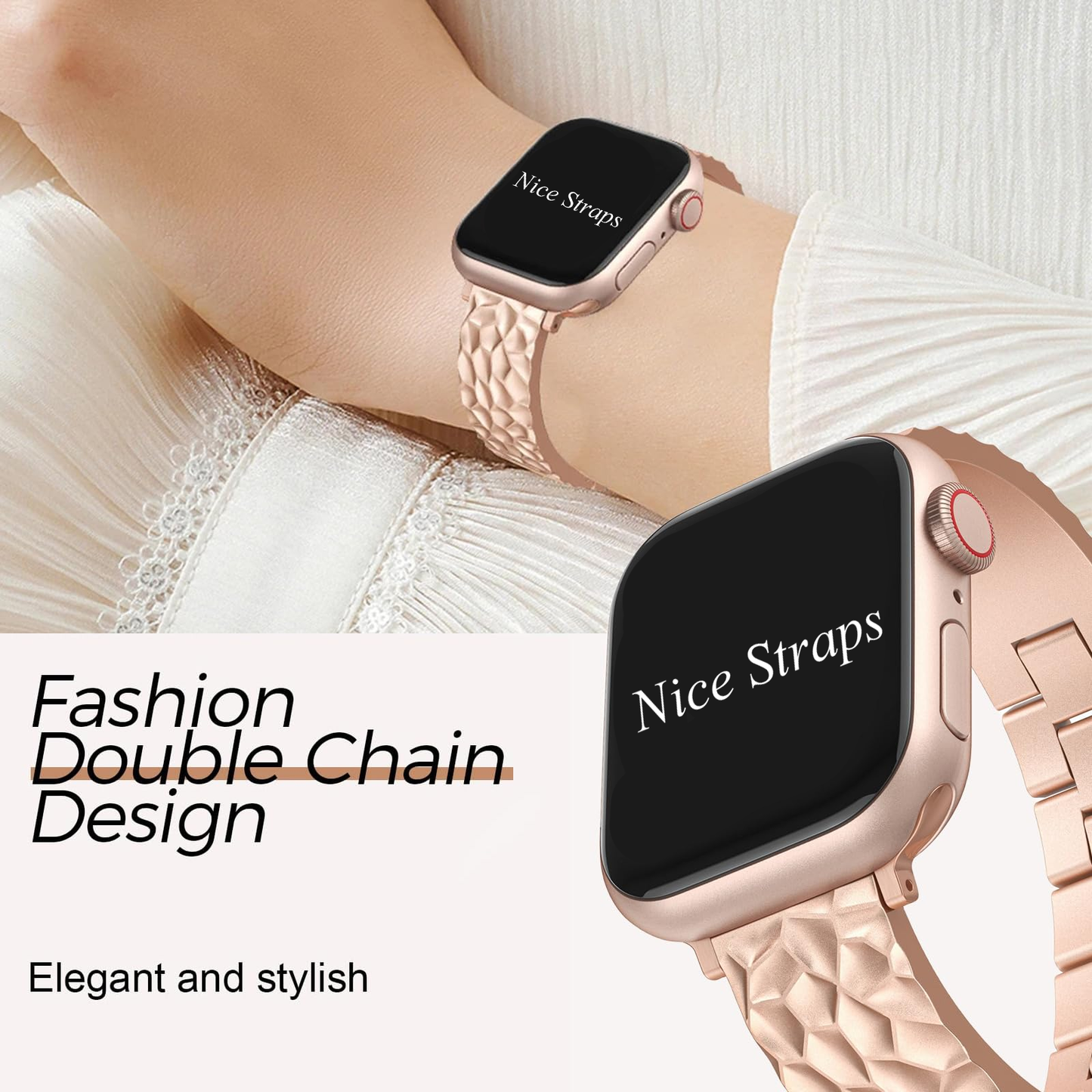 Hammered Dressy Metal Watch Band