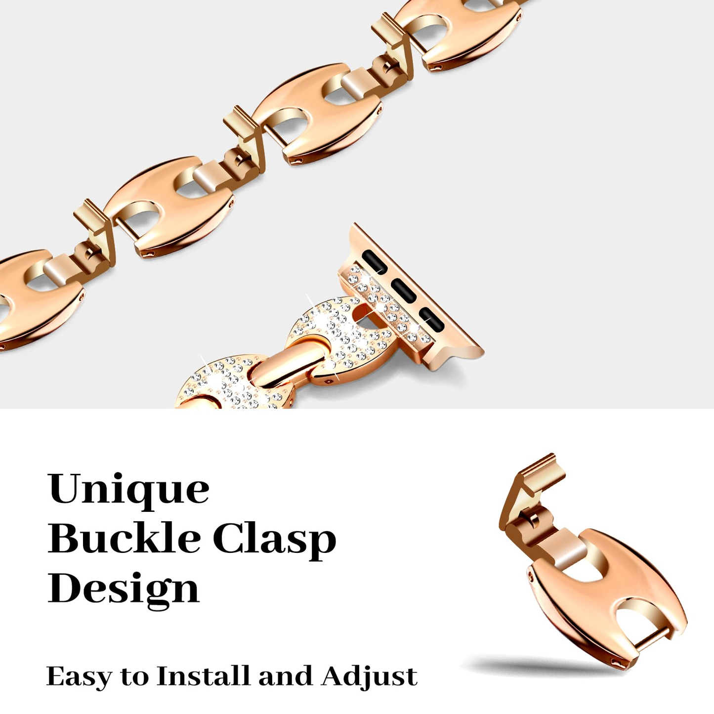 Women Dressy Jewelry Bling Diamond Chain Bracelet Metal Strap