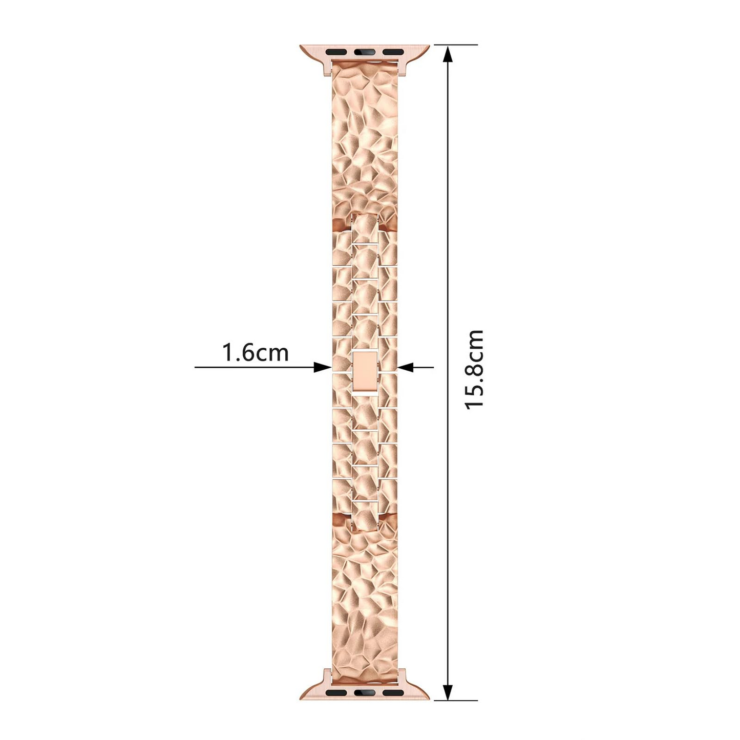 Hammered Dressy Metal Watch Band