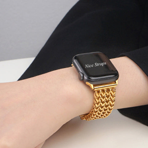 Heart Weave Stainless Steel Watch Band
