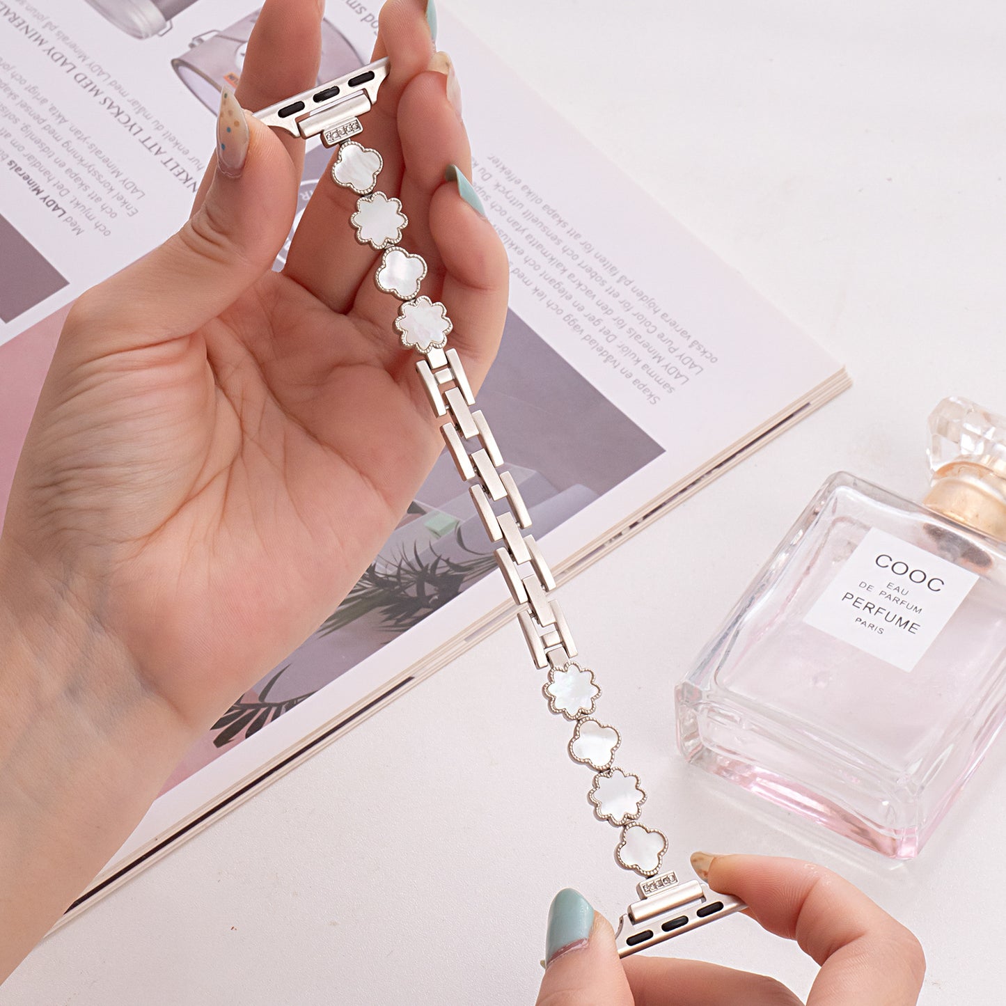 Four-Leaf Clover Metal Watch Band