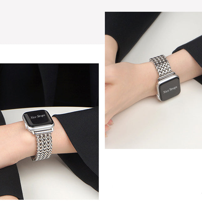 Heart Weave Stainless Steel Watch Band