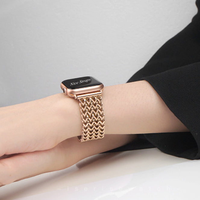 Heart Weave Stainless Steel Watch Band