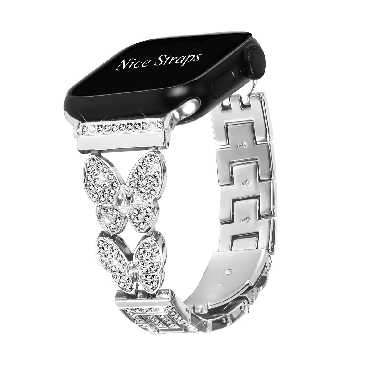 Butterfly Diamond Metal Watch Band