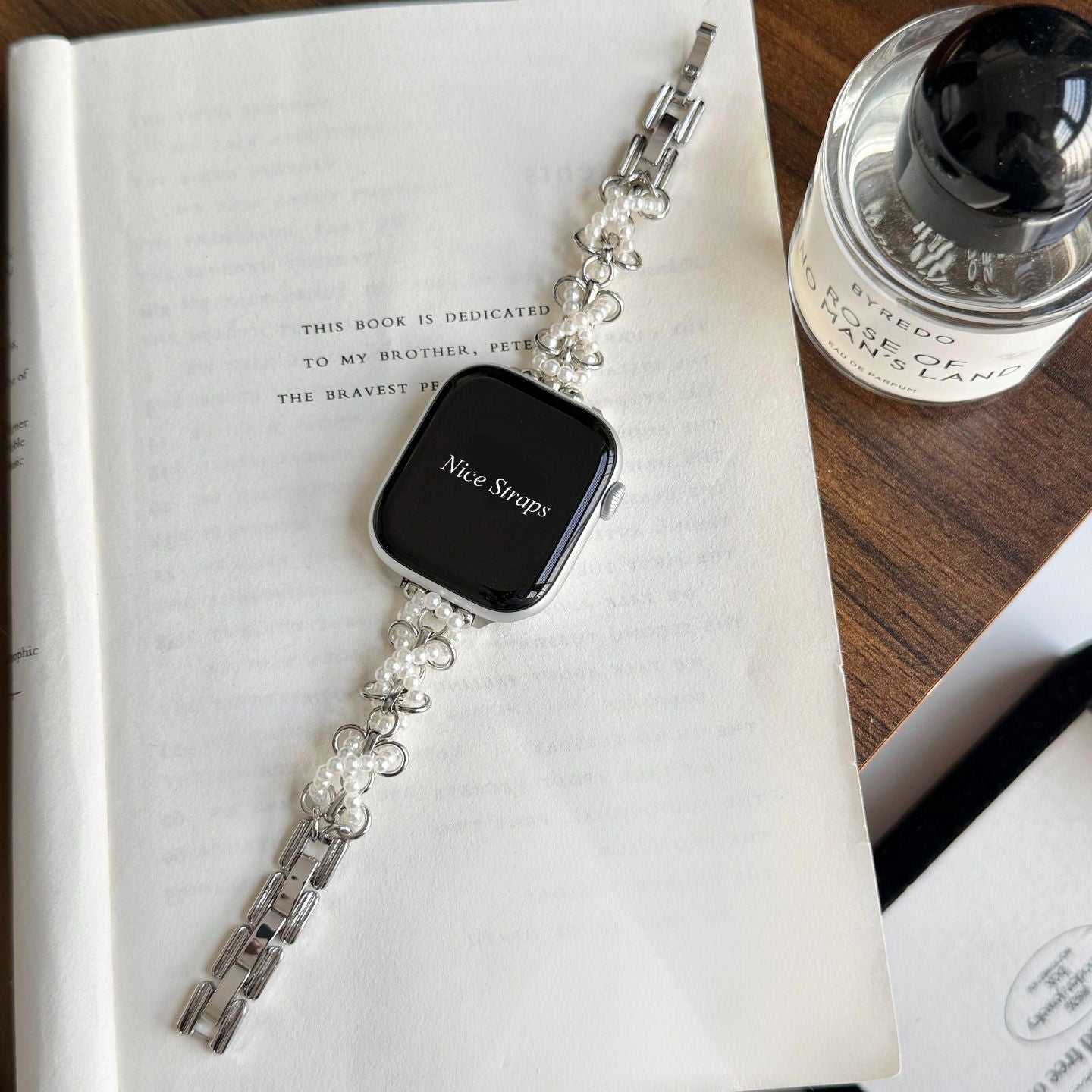Chanel-Style Pearl Metal Watch Band