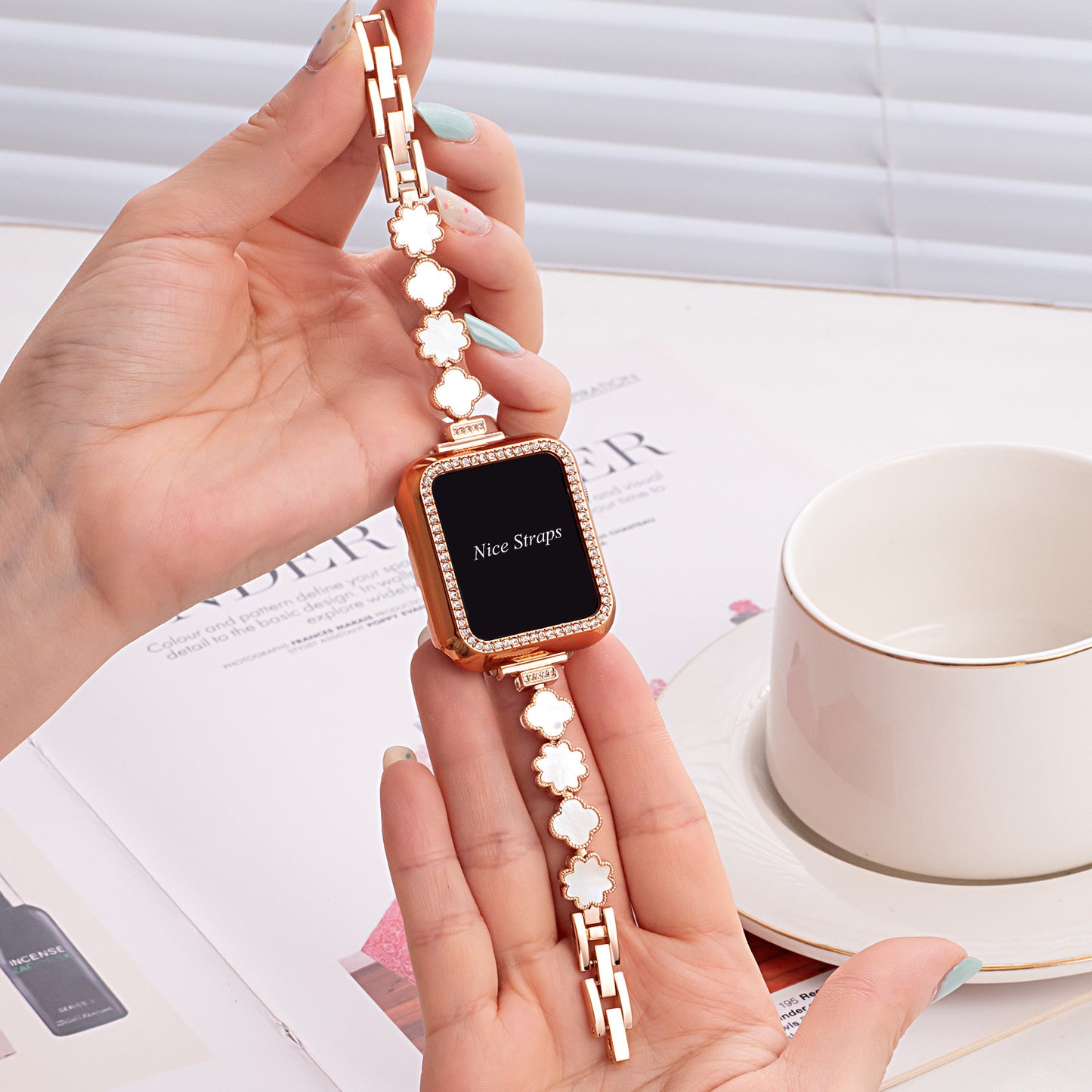 Four-Leaf Clover Metal Watch Band