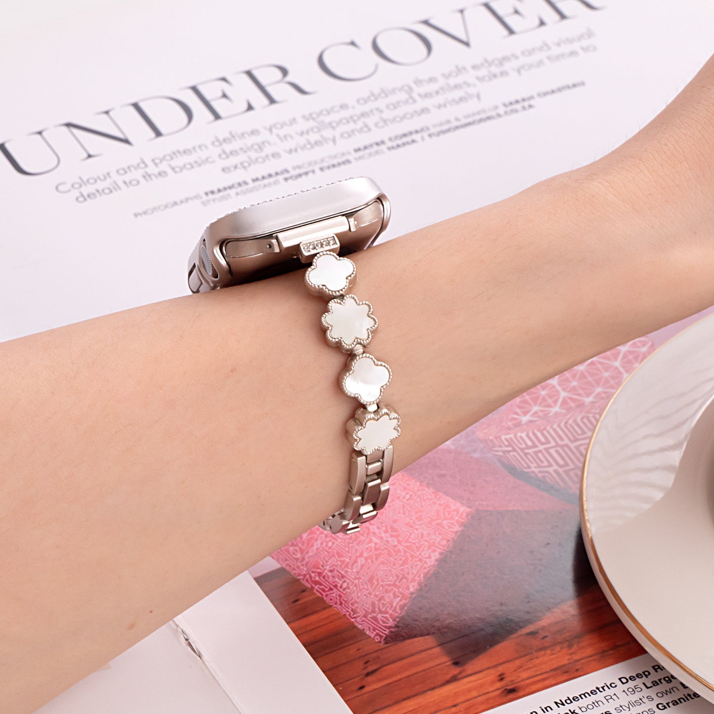 Four-Leaf Clover Metal Watch Band