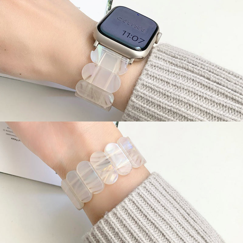 Boho Vintage Tortoiseshell Stretchy Resin Apple Watch Strap