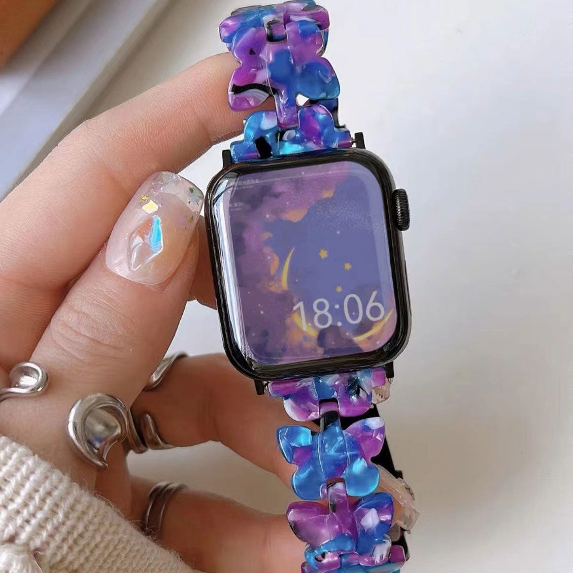 Fashion Butterfly Resin Apple Watch Strap