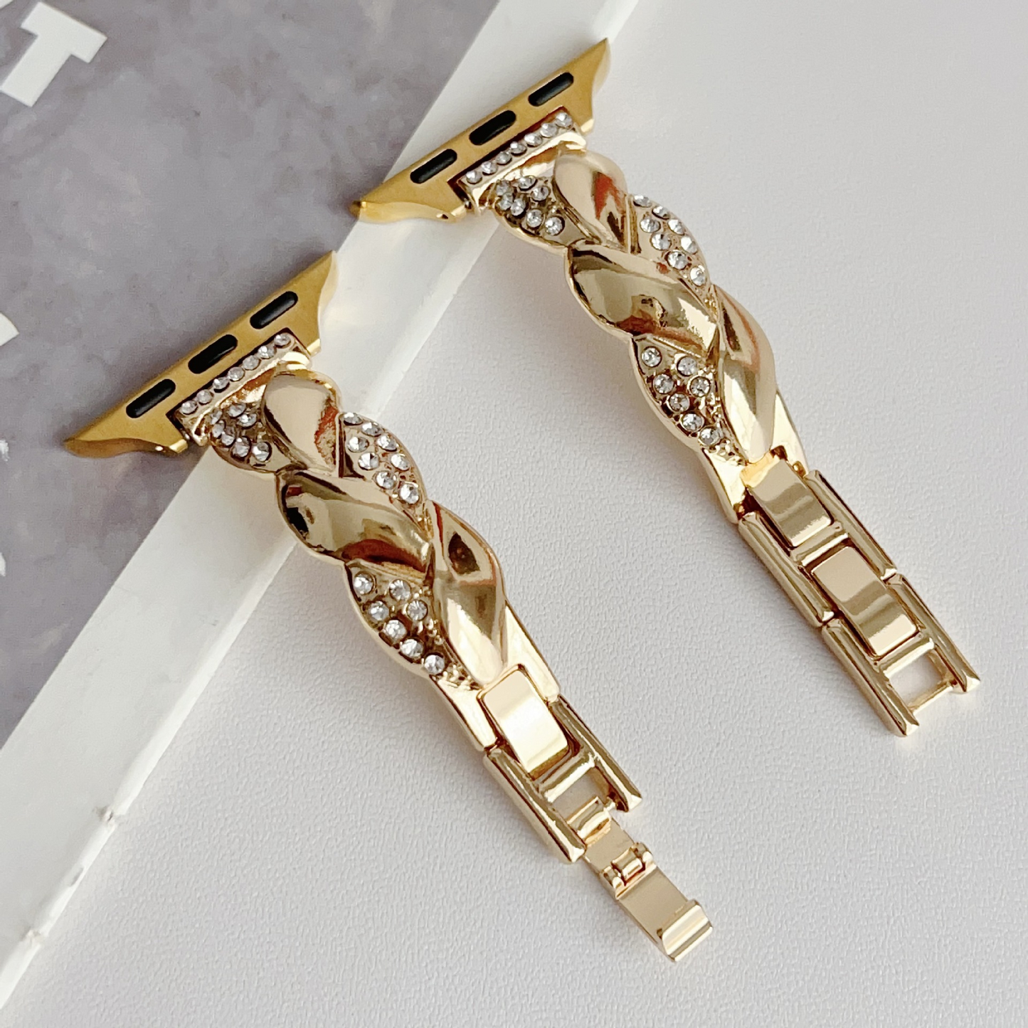 Twist Chain Rhinestone Bracelet Band for Apple Watch Women