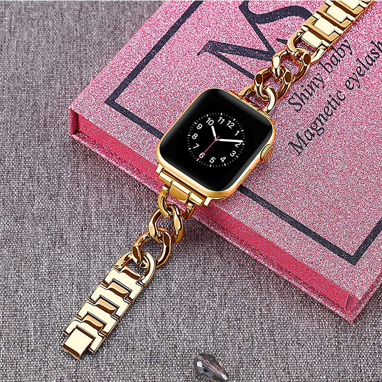 Stainless Steel Metal Cowboy Chain Ring Apple Watch Strap