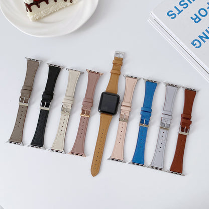 Small Waist Genuine Leather Watch Strap For Apple Watch Band 38 40 41 42 44 45 49 Mm For Iwatch Se Series Ultra 8 Wristband