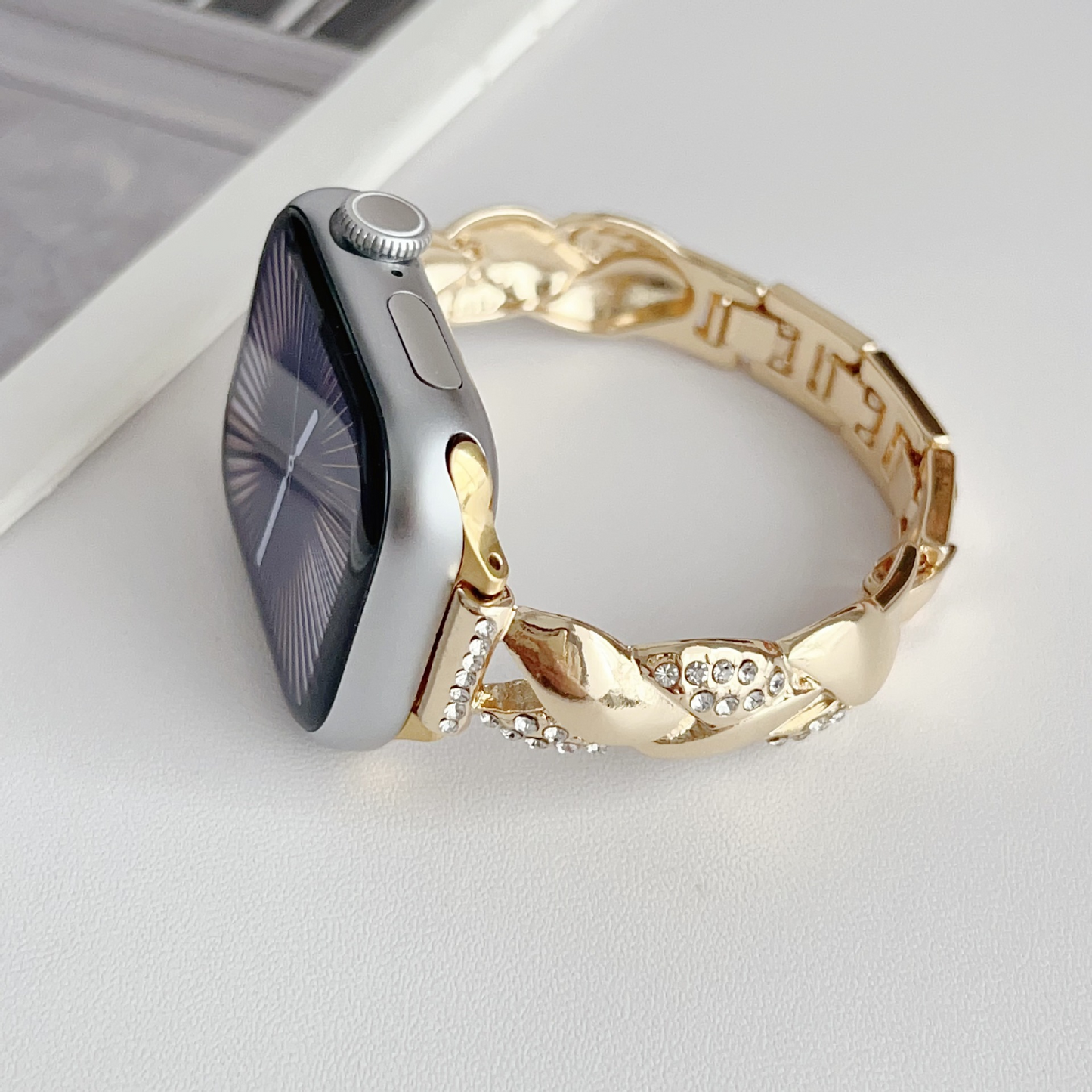 Twist Chain Rhinestone Bracelet Band for Apple Watch Women