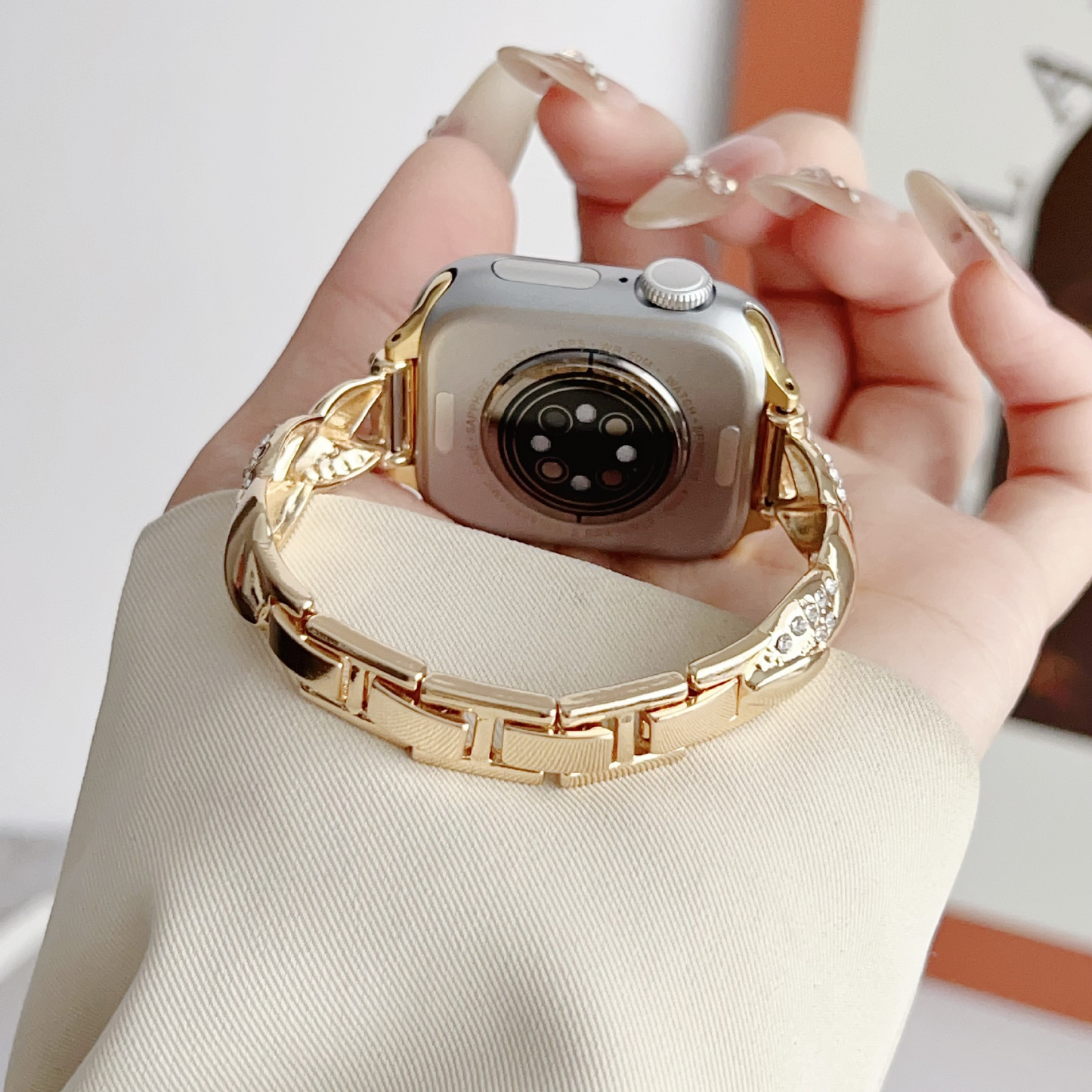 Twist Chain Rhinestone Bracelet Band for Apple Watch Women
