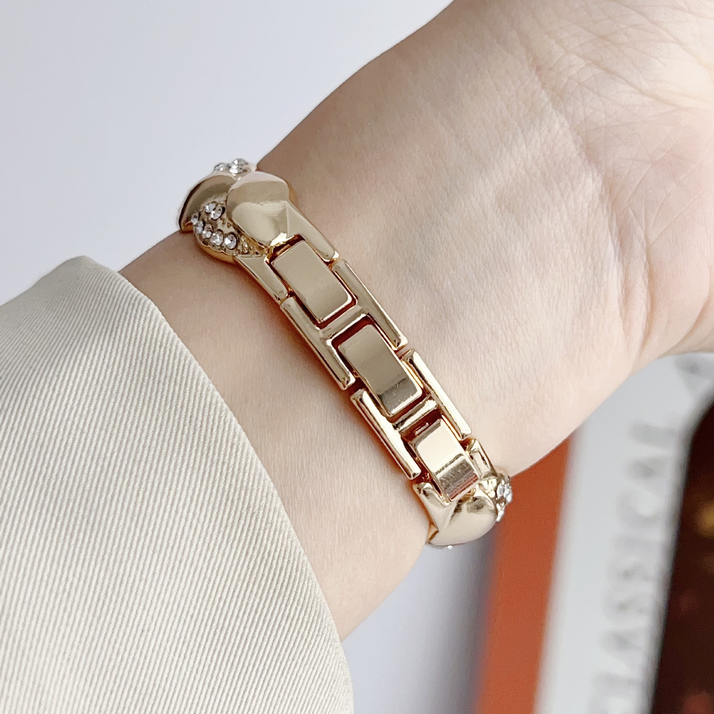 Twist Chain Rhinestone Bracelet Band for Apple Watch Women