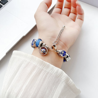 Blue Octagonal Star Ethnic Style Handmade Beaded Bracelet Straps