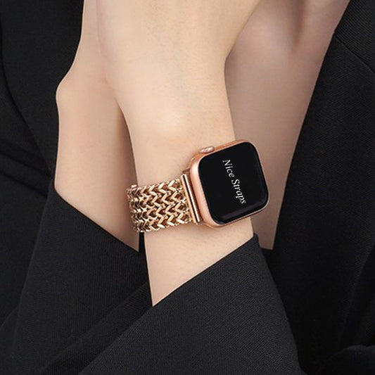 Heart Weave Stainless Steel Watch Band