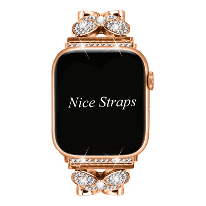 Butterfly Diamond Metal Watch Band