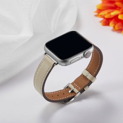 Women Slim Thin Genuine Leather Watch Strap For Apple Watch Band 38 40 41 42 44 45 Mm For Iwatch Series 7 6 5 Wristband