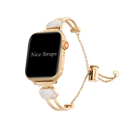 New Trendy Mother-Of-Pearl Metal Stainless Steel Watch Strap