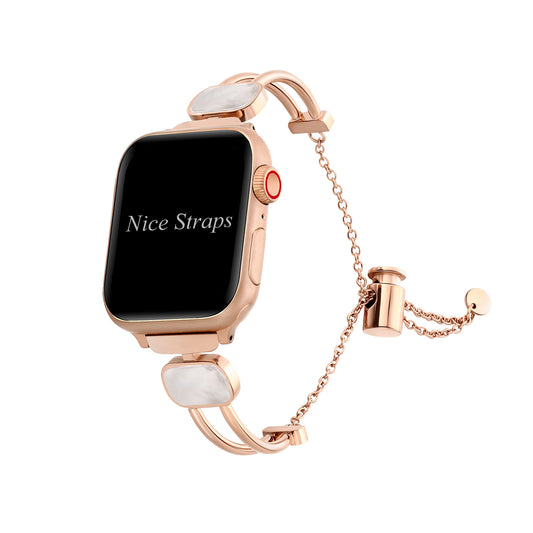 New Trendy Mother-Of-Pearl Metal Stainless Steel Watch Strap