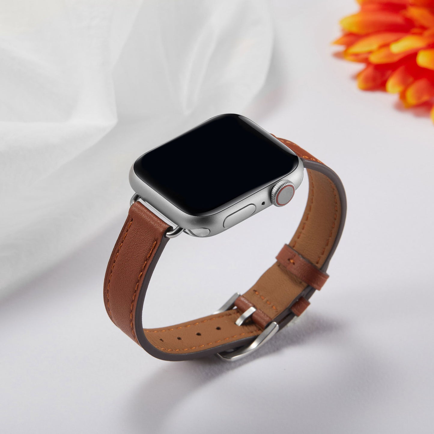 Women Slim Thin Genuine Leather Watch Strap For Apple Watch Band 38 40 41 42 44 45 Mm For Iwatch Series 7 6 5 Wristband