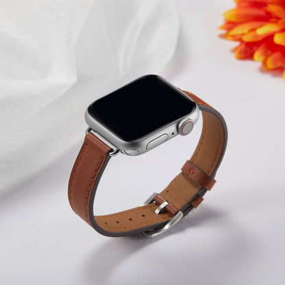 Women Slim Thin Genuine Leather Watch Strap For Apple Watch Band 38 40 41 42 44 45 Mm For Iwatch Series 7 6 5 Wristband