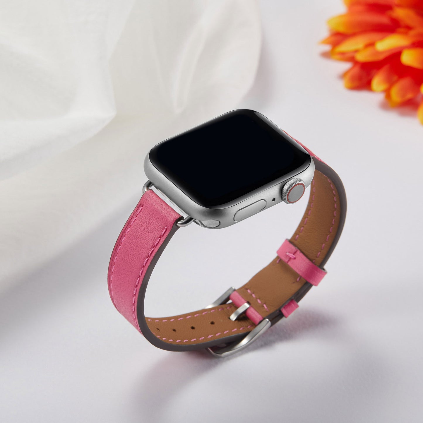 Women Slim Thin Genuine Leather Watch Strap For Apple Watch Band 38 40 41 42 44 45 Mm For Iwatch Series 7 6 5 Wristband