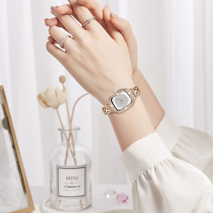 Shining Diamond Stainless Steel Integrated Protective Case Watch Strap