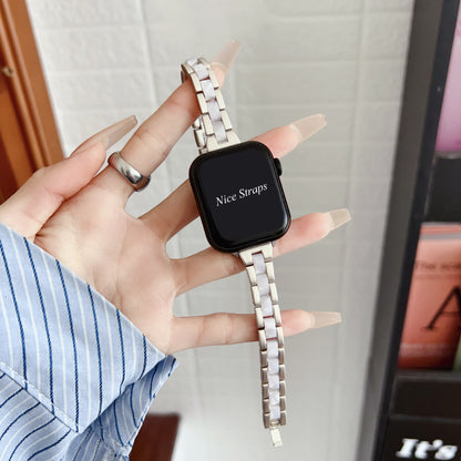 Slim Waist Metal-Resin Hybrid Watch Band