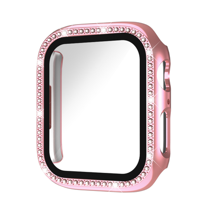 Women Bling Diamond Rhinestone Case with Built-in Tempered Glass