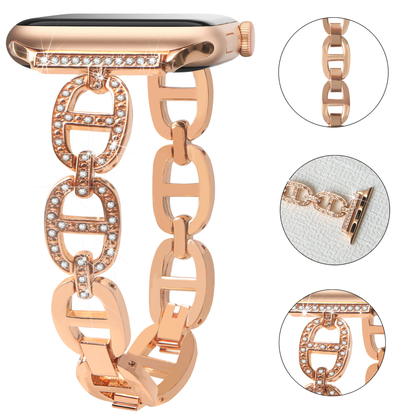 Hermès-Style Diamond Metal Bracelet