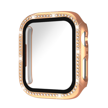 Women Bling Diamond Rhinestone Case with Built-in Tempered Glass