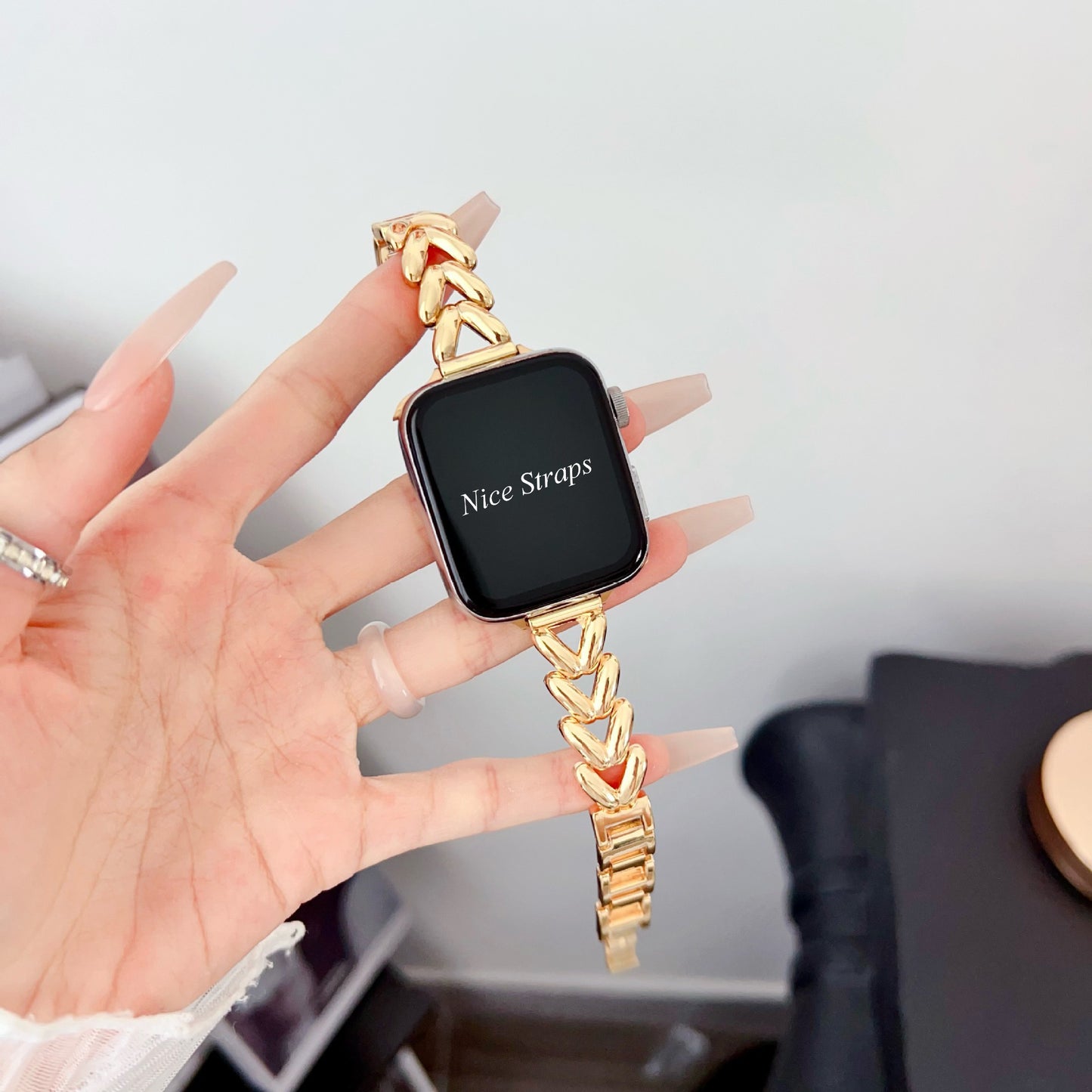 Slim Waist V-Link Metal Watch Band