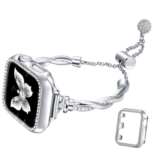 Women Luxury Rhinestone Adjustable Apple Watch Strap