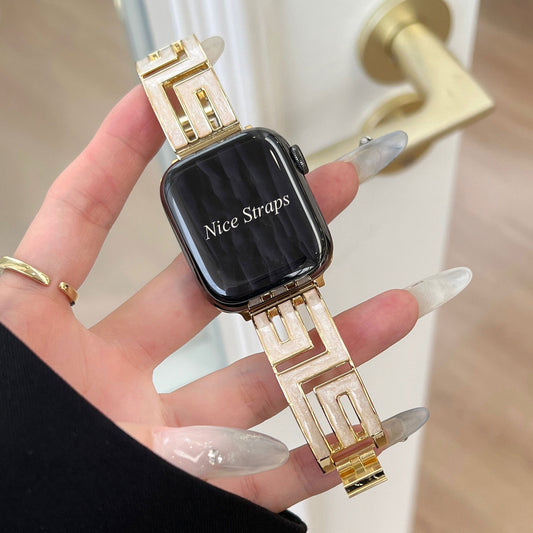 Hollowed-Out Geo Metal Touch Watch Band