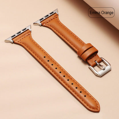 Top Layer Calfskin Genuine Leather Watch Strap For Apple Watch Band 38 40 41 42 44 45 Mm For Iwatch Se Series 8 7 Wristband