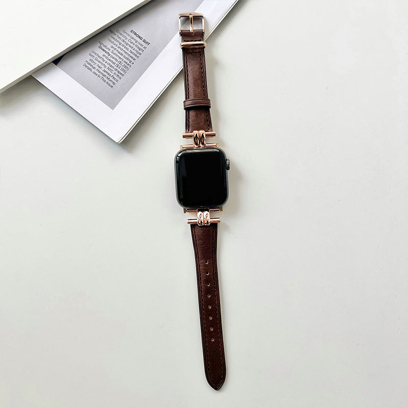 Genuine Leather Watch Band For Apple Watch Band 38 40 41 42 44 45 49 Mm For Iwatch Se Series Ultra 8 7 Wristband