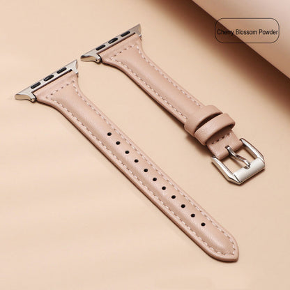 Top Layer Calfskin Genuine Leather Watch Strap For Apple Watch Band 38 40 41 42 44 45 Mm For Iwatch Se Series 8 7 Wristband