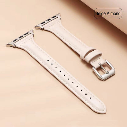 Top Layer Calfskin Genuine Leather Watch Strap For Apple Watch Band 38 40 41 42 44 45 Mm For Iwatch Se Series 8 7 Wristband