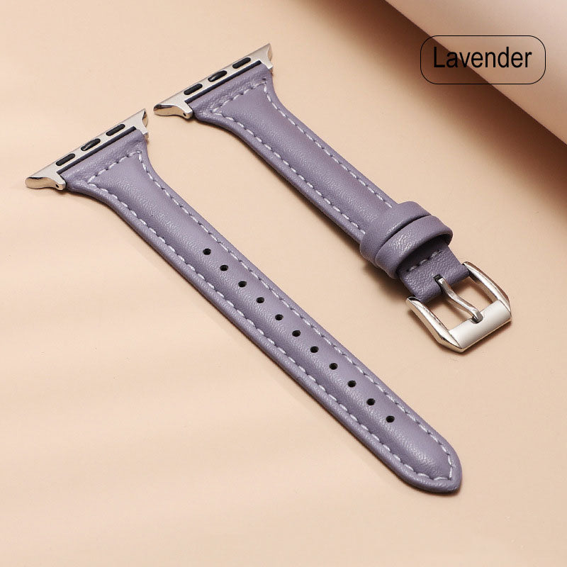 Top Layer Calfskin Genuine Leather Watch Strap For Apple Watch Band 38 40 41 42 44 45 Mm For Iwatch Se Series 8 7 Wristband