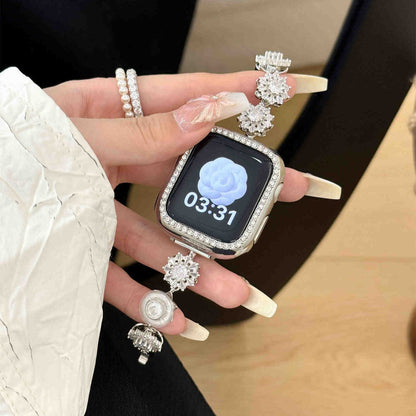 Beautiful Rotating Snowflake Shape, Women Watch Strap Wristband for iWatch Series 9/8/7/6/5/4/3/2/1/SE/Ult