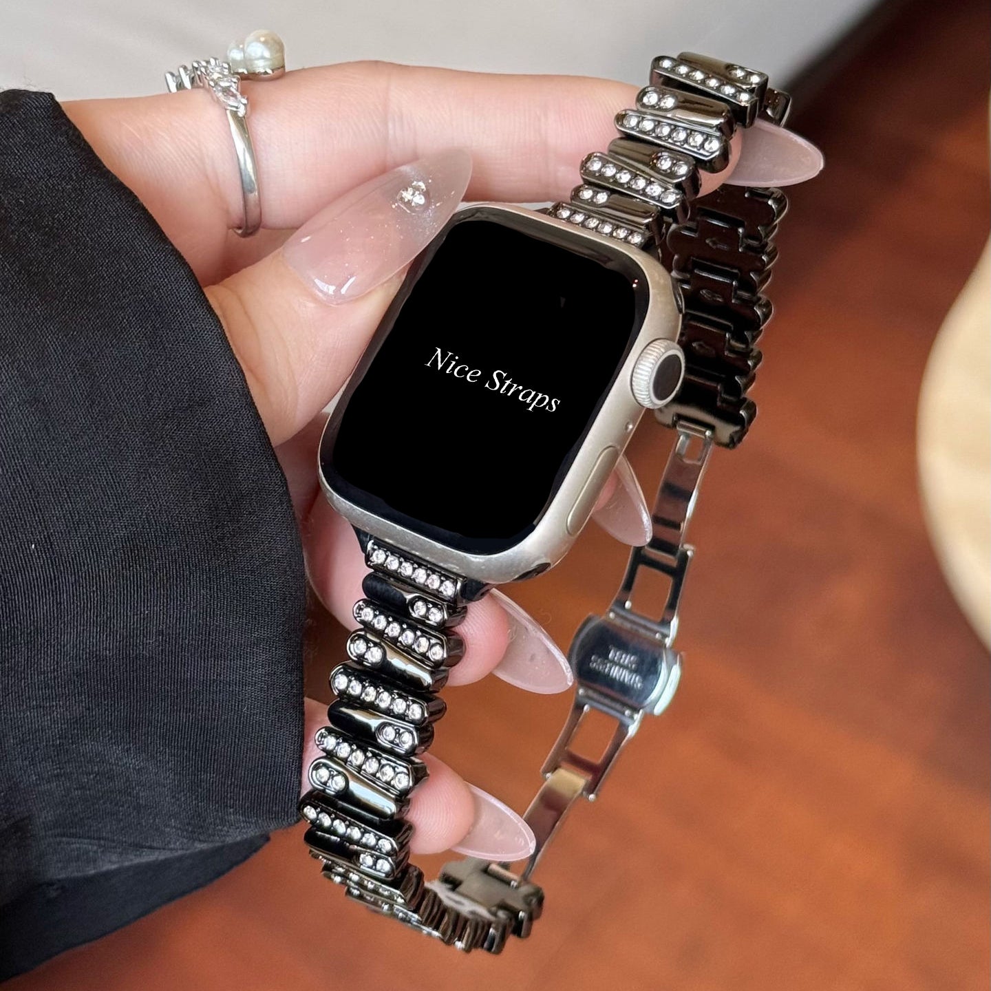 Irregular Metal Rhinestone Apple Watch Band