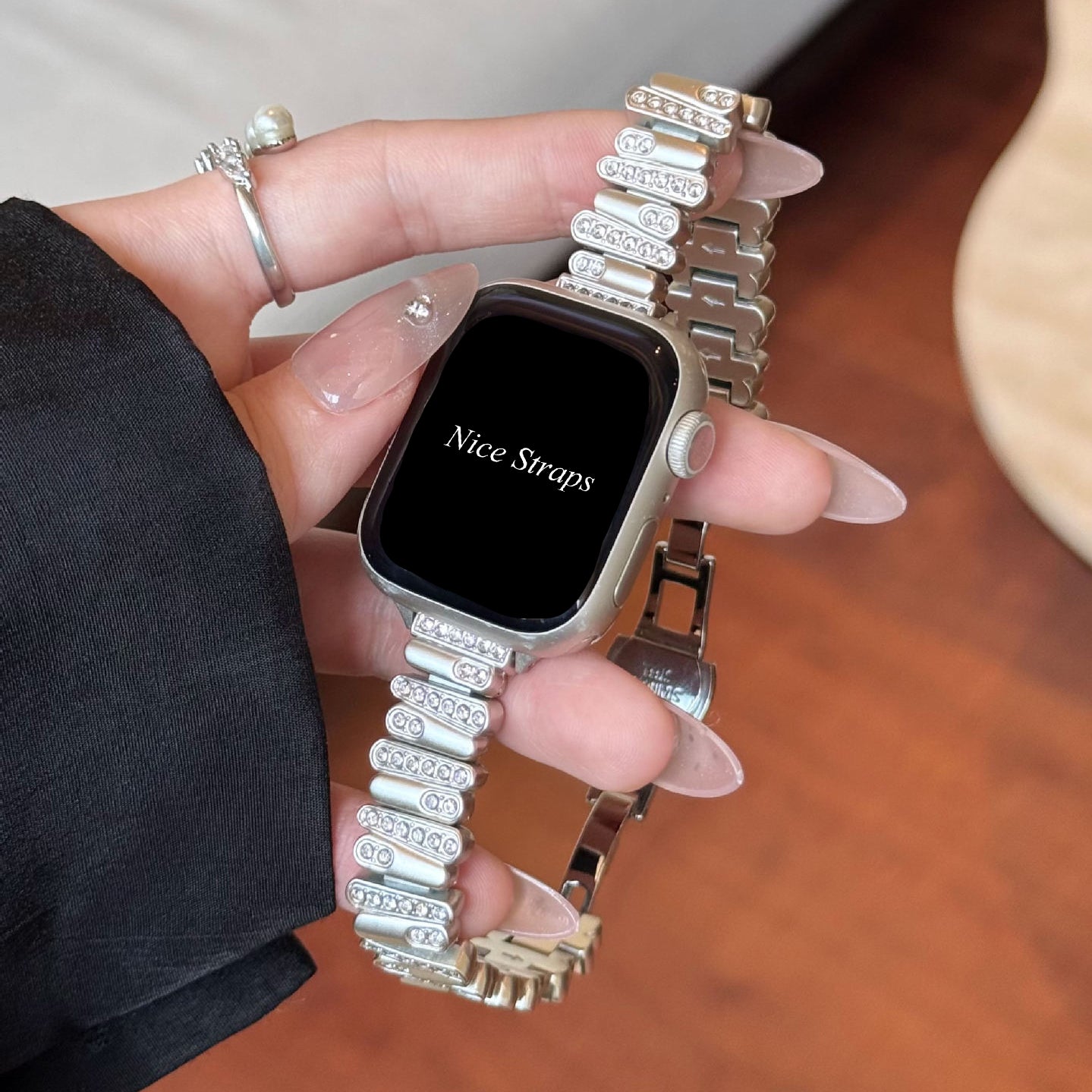 Irregular Metal Rhinestone Apple Watch Band