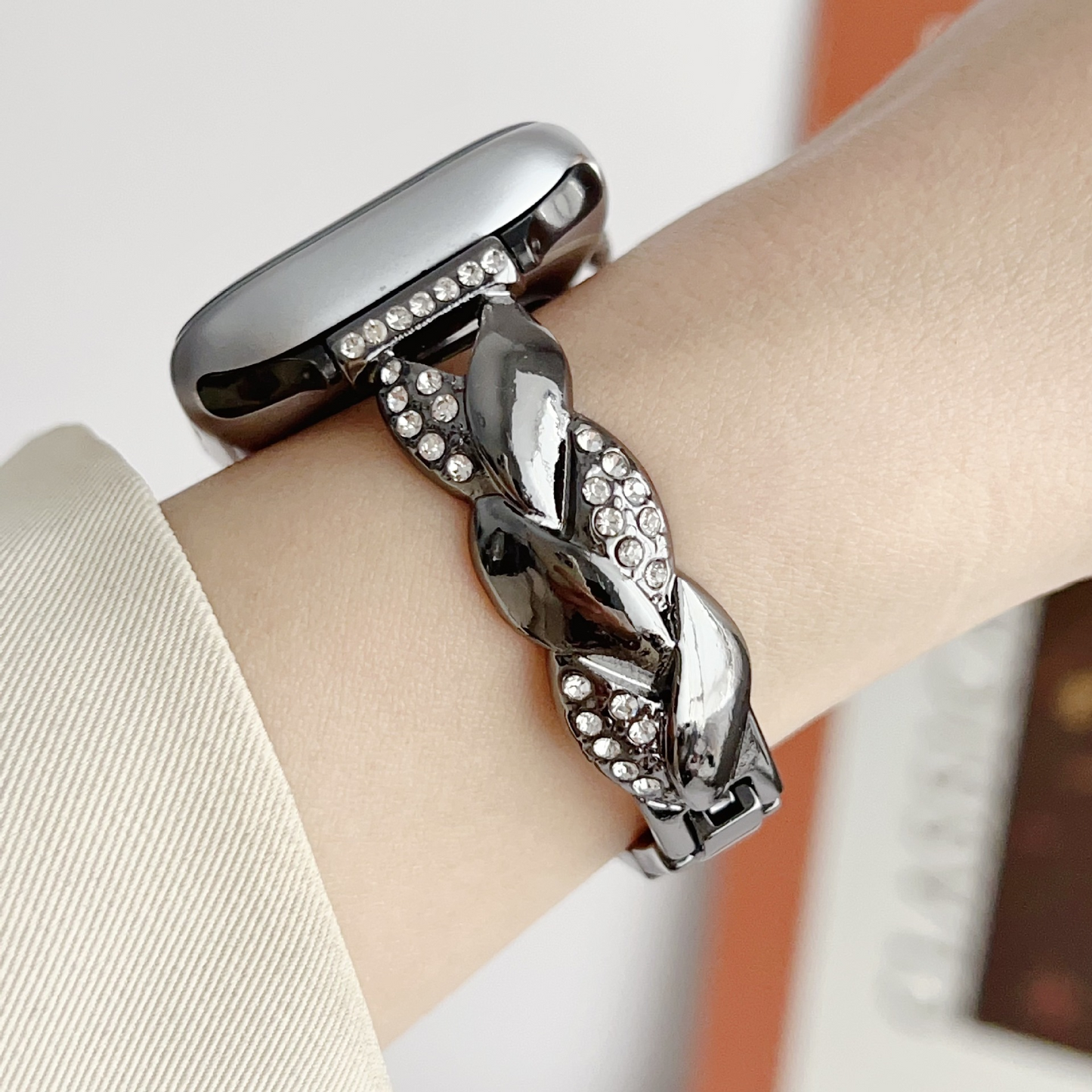 Twist Chain Rhinestone Bracelet Band for Apple Watch Women